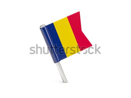 Bandeira pin Chade isolado branco viajar Foto stock © MikhailMishchenko