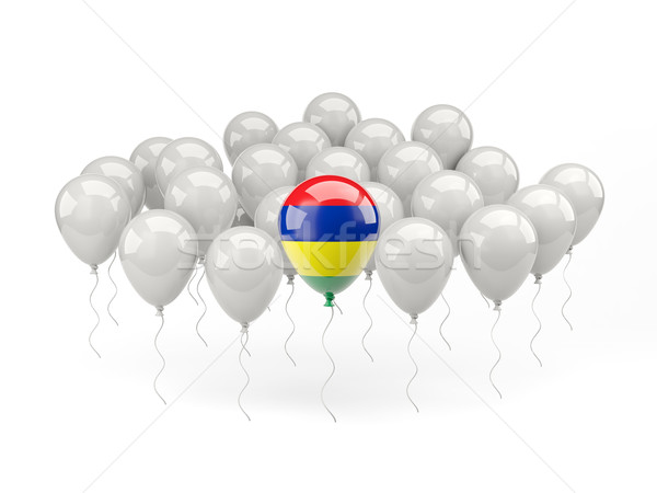 Air balloons with flag of mauritius Stock photo © MikhailMishchenko