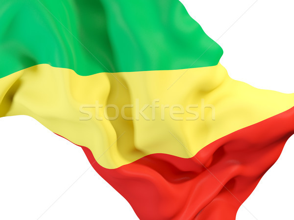 Integet zászló köztársaság Kongó közelkép 3d illusztráció Stock fotó © MikhailMishchenko