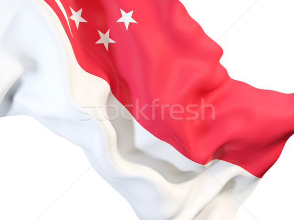 Bandeira Cingapura ilustração 3d viajar Foto stock © MikhailMishchenko