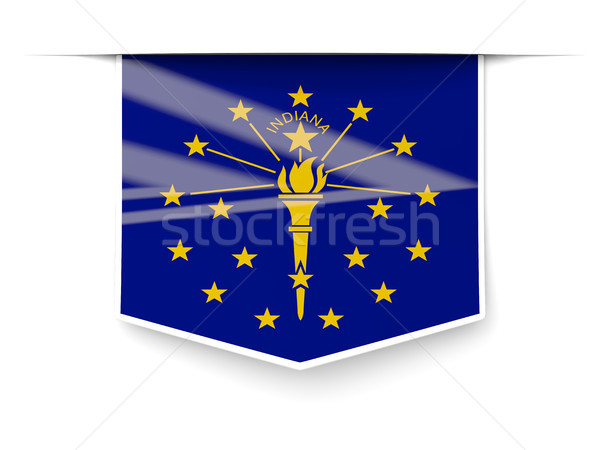 indiana state flag square label with shadow. United states local Stock photo © MikhailMishchenko