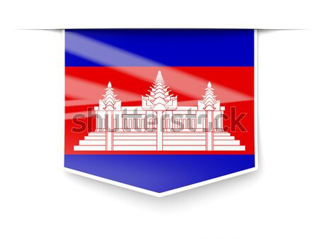 Square icon with flag of cambodia Stock photo © MikhailMishchenko