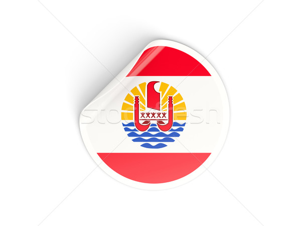 Round sticker with flag of french polynesia Stock photo © MikhailMishchenko