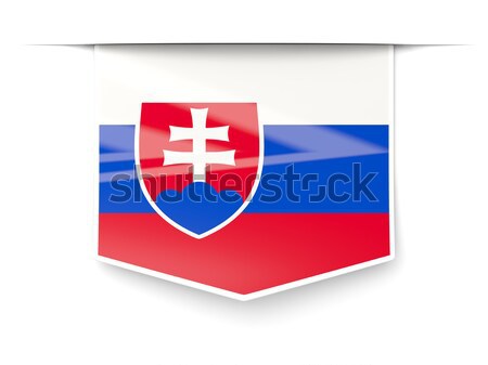 Cuadrados metal botón bandera Eslovaquia aislado Foto stock © MikhailMishchenko