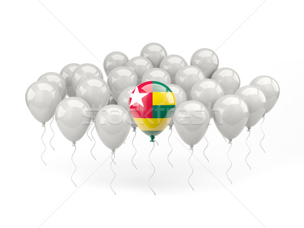 Powietrza balony banderą Togo odizolowany biały Zdjęcia stock © MikhailMishchenko