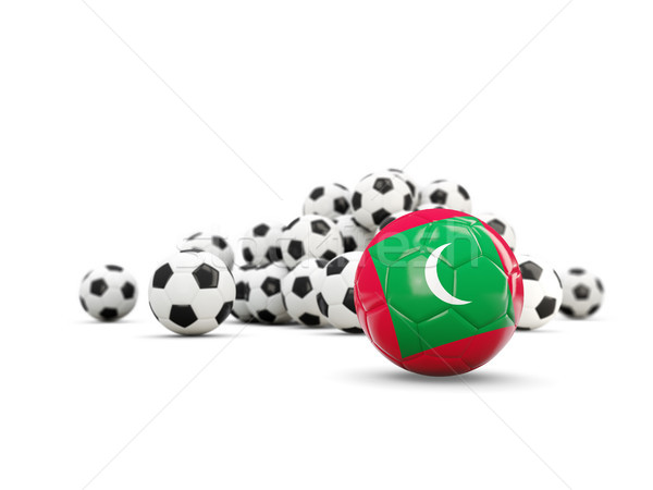 Football with flag of maldives isolated on white Stock photo © MikhailMishchenko