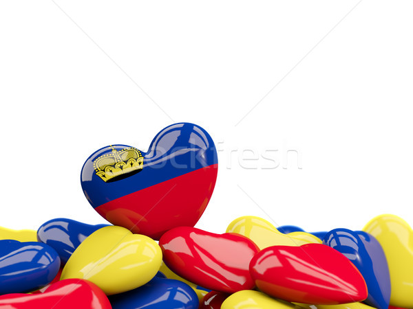 心臟 旗 列支敦士登 頂部 心 孤立 商業照片 © MikhailMishchenko