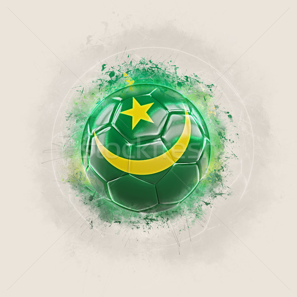 Zdjęcia stock: Grunge · piłka · nożna · banderą · Mauretania · 3d · ilustracji · świat