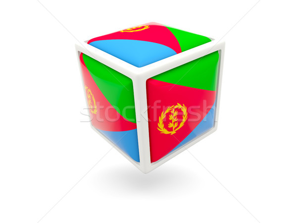 Foto stock: Bandera · Eritrea · cubo · icono · aislado · blanco