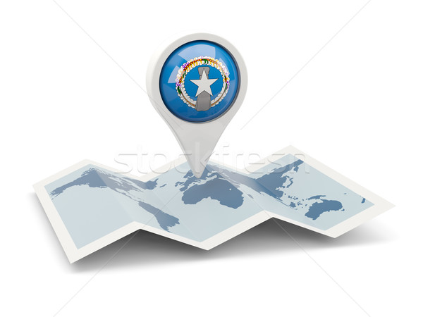 Round pin with flag of northern mariana islands Stock photo © MikhailMishchenko