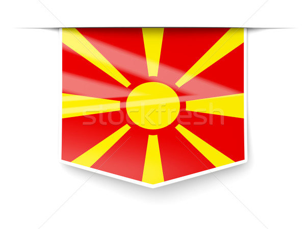 Cuadrados etiqueta bandera Macedonia aislado blanco Foto stock © MikhailMishchenko