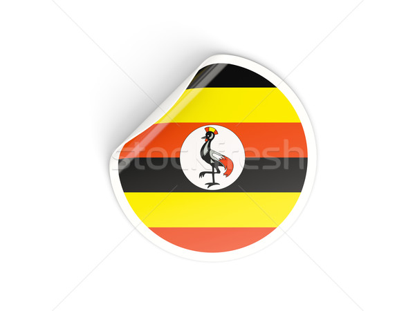 Etiqueta bandera Uganda aislado blanco viaje Foto stock © MikhailMishchenko