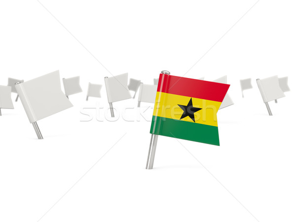 Zdjęcia stock: Placu · pin · banderą · Ghana · odizolowany · biały