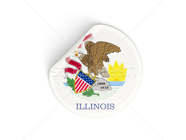 Flag of illinois, US state round sticker Stock photo © MikhailMishchenko