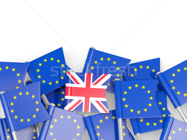 Zászló EU izolált fehér 3d illusztráció Európa Stock fotó © MikhailMishchenko