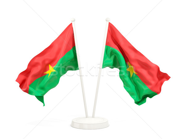 Two waving flags of burkina faso Stock photo © MikhailMishchenko