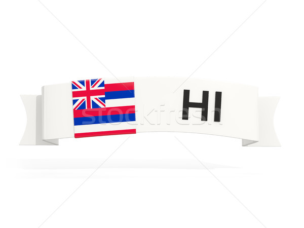 Stock fotó: Hawaii · zászló · szalag · rövidítés · izolált · fehér