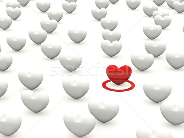 Foto stock: Vermelho · coração · branco · corações · isolado
