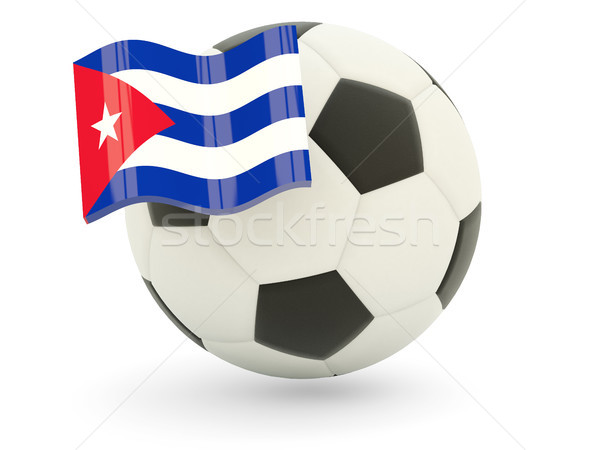 Futball zászló Kuba izolált fehér sport Stock fotó © MikhailMishchenko