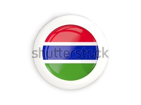 Ikona banderą Gambia odizolowany biały podróży Zdjęcia stock © MikhailMishchenko