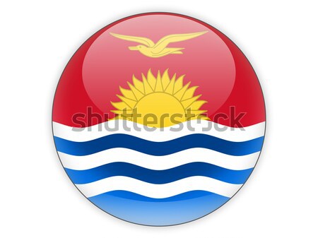 ícone bandeira Kiribati assinar branco Foto stock © MikhailMishchenko