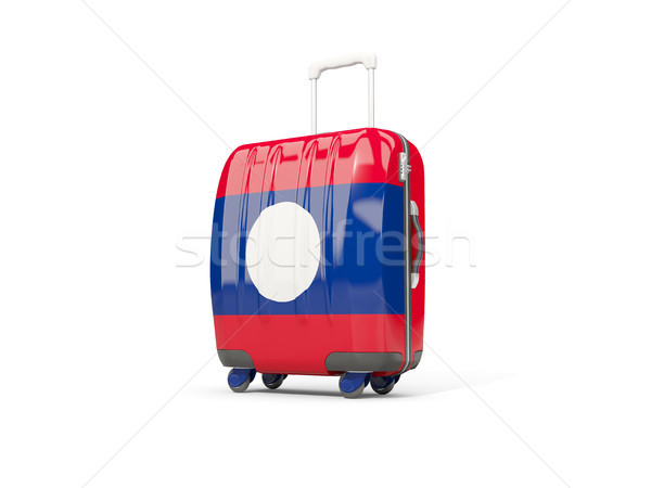 Stockfoto: Bagage · vlag · koffer · geïsoleerd · witte · 3d · illustration
