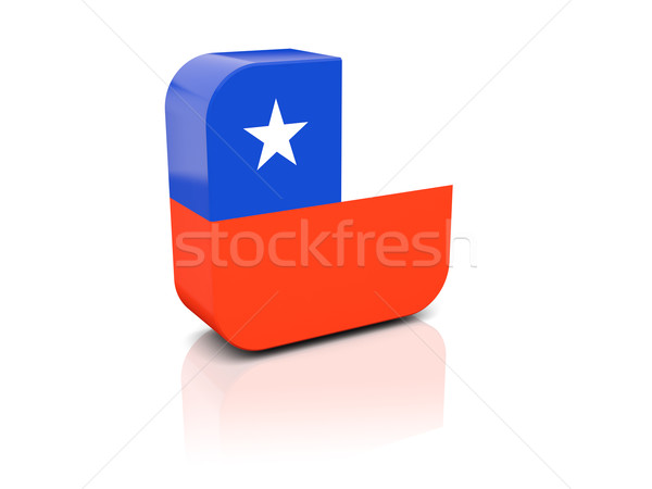 Stock photo: Square icon with flag of chile