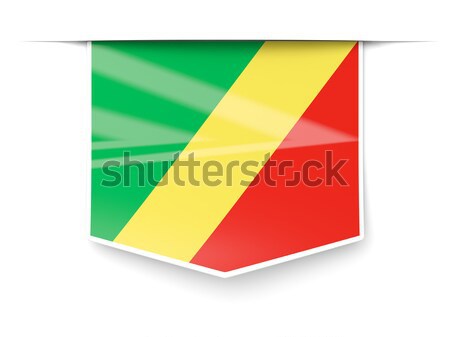 Zászló címke köztársaság Kongó izolált fehér Stock fotó © MikhailMishchenko