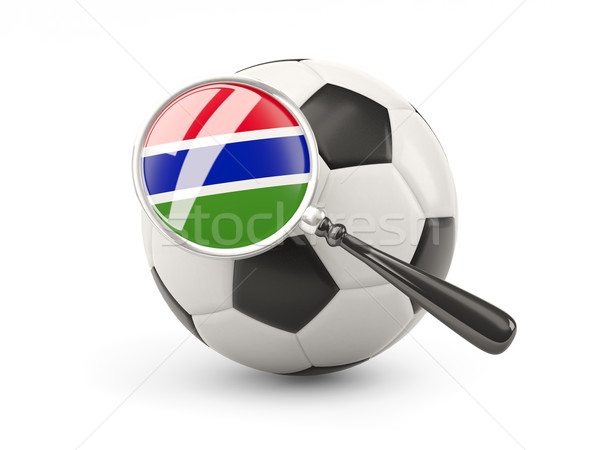 Foto stock: Futebol · bandeira · Gâmbia · isolado · branco