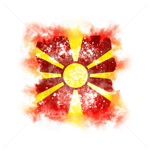 Square grunge flag of macedonia Stock photo © MikhailMishchenko