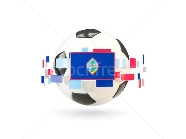 Soccer ball with line of flags. Flag of guam Stock photo © MikhailMishchenko