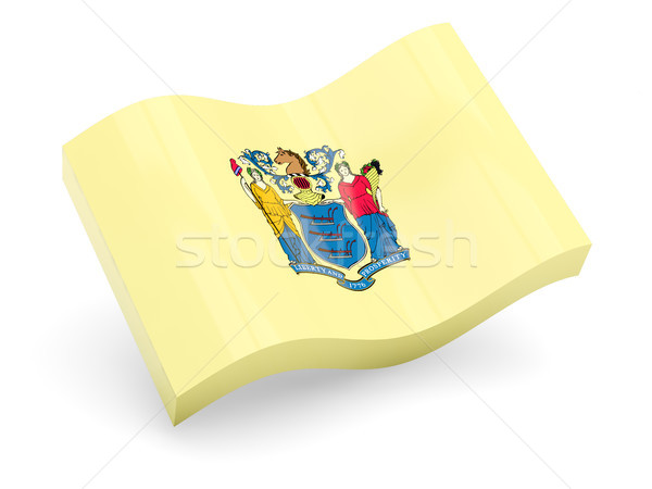 Stockfoto: Golvend · icon · New · Jersey · vlag · USA