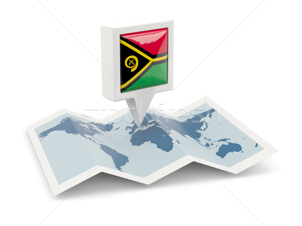Square pin with flag of vanuatu on the map Stock photo © MikhailMishchenko