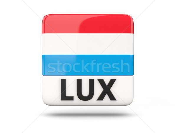 Placu ikona banderą Luksemburg iso kodu Zdjęcia stock © MikhailMishchenko