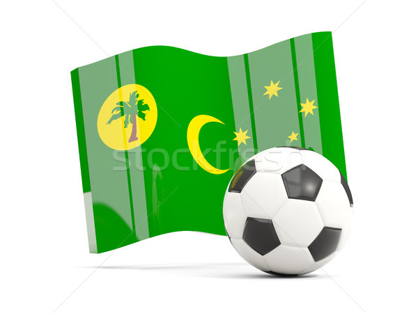 Football with waving flag of cocos islands isolated on white Stock photo © MikhailMishchenko