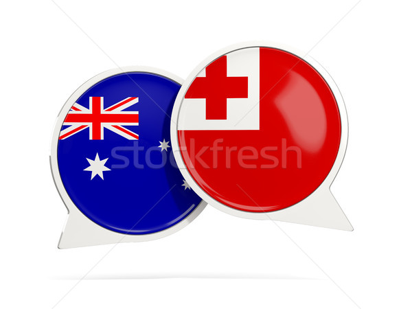 Chat bubbles of Australia and Tonga isolated on white Stock photo © MikhailMishchenko