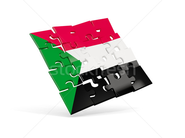 Puzzle bandiera Sudan isolato bianco illustrazione 3d Foto d'archivio © MikhailMishchenko