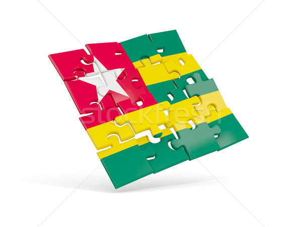 Bilmece bayrak Togo yalıtılmış beyaz 3d illustration Stok fotoğraf © MikhailMishchenko