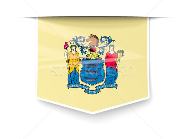new jersey state flag square label with shadow. United states lo Stock photo © MikhailMishchenko