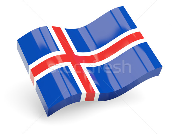 Stock photo: 3d flag of iceland