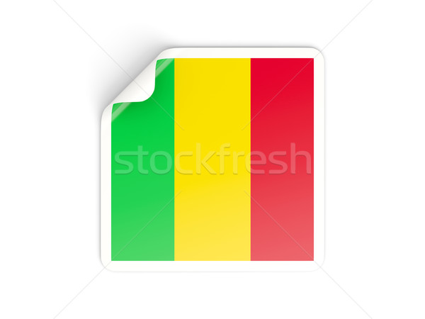 Square sticker with flag of mali Stock photo © MikhailMishchenko