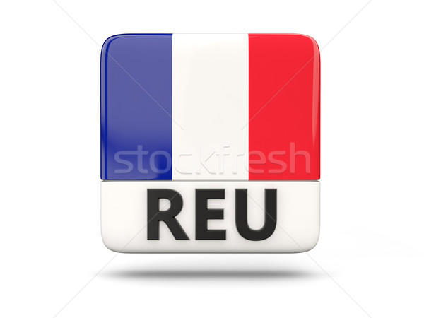 квадратный икона флаг Реюньон iso Код Сток-фото © MikhailMishchenko