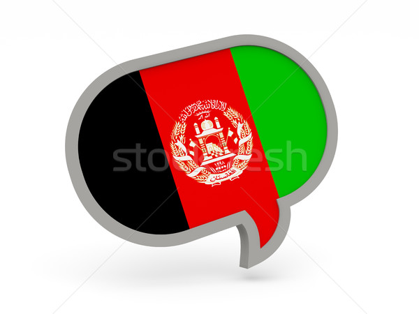 Zdjęcia stock: Chat · ikona · banderą · Afganistan · odizolowany · biały