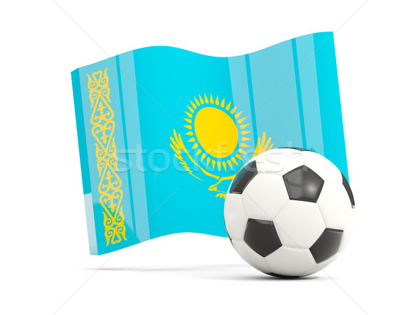 Football with waving flag of kazakhstan isolated on white Stock photo © MikhailMishchenko