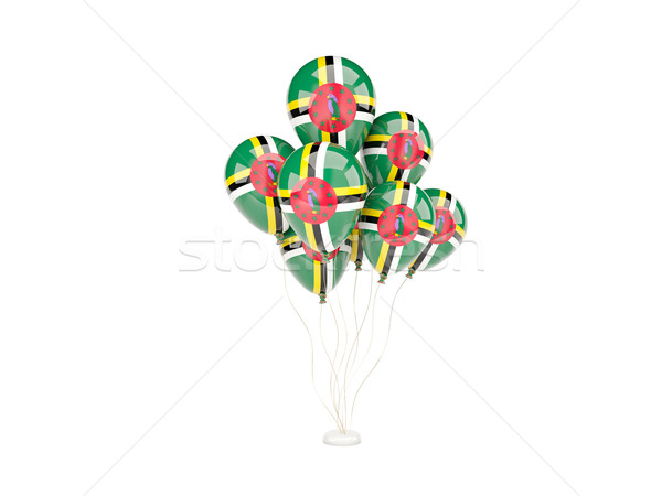 Flying balloons with flag of dominica Stock photo © MikhailMishchenko