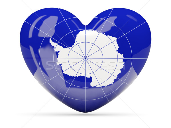 Heart shaped icon with flag of antarctica Stock photo © MikhailMishchenko