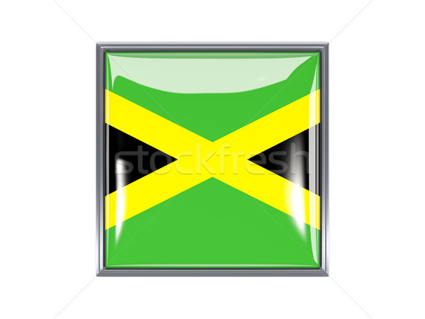 Praça ícone bandeira Jamaica metal quadro Foto stock © MikhailMishchenko