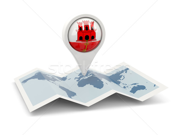 Round pin with flag of gibraltar Stock photo © MikhailMishchenko
