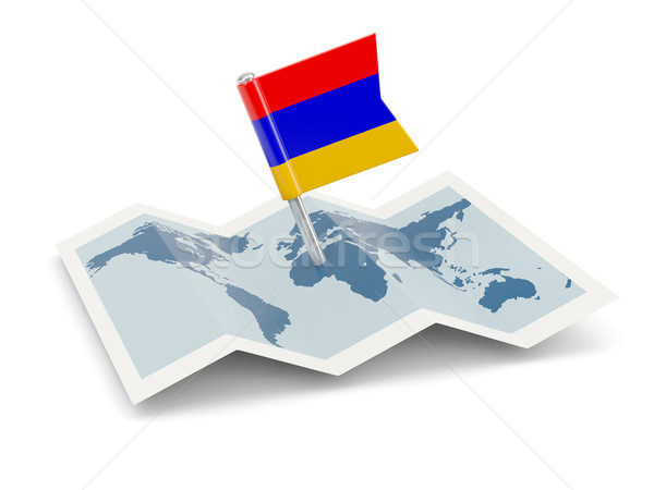 Map with flag of armenia Stock photo © MikhailMishchenko