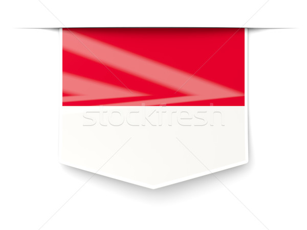 Placu etykiety banderą Monaco odizolowany biały Zdjęcia stock © MikhailMishchenko